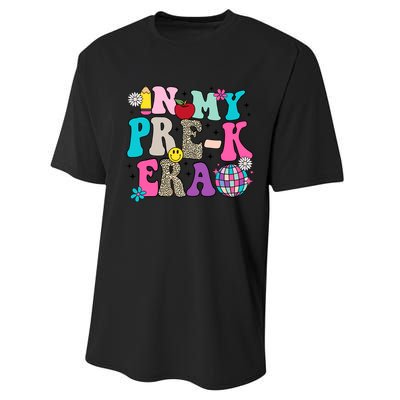 In My Prek Era Back To School Retro Groovy Preschool Performance Sprint T-Shirt