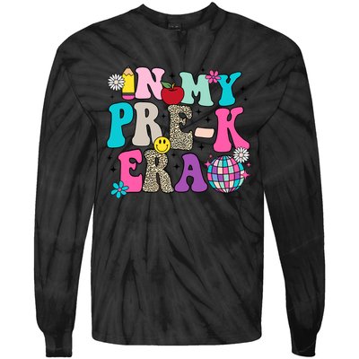 In My Prek Era Back To School Retro Groovy Preschool Tie-Dye Long Sleeve Shirt