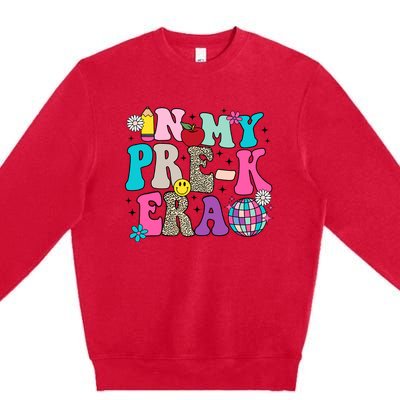 In My Prek Era Back To School Retro Groovy Preschool Premium Crewneck Sweatshirt