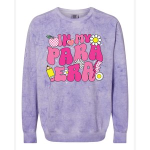 In My Para Era Teacher Back To School First Day Of School Colorblast Crewneck Sweatshirt