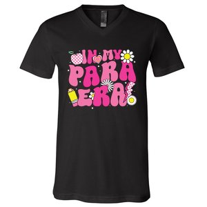 In My Para Era Teacher Back To School First Day Of School V-Neck T-Shirt