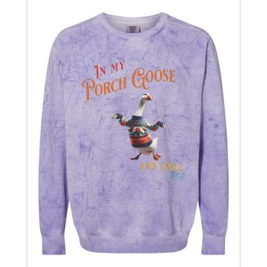 In My Porch Goose And Chill Era Funny Colorblast Crewneck Sweatshirt