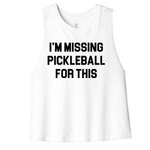 I'm Missing Pickleball For This Women's Racerback Cropped Tank