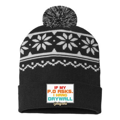 If My P.O Asks. I Hang Drywall USA-Made Snowflake Beanie