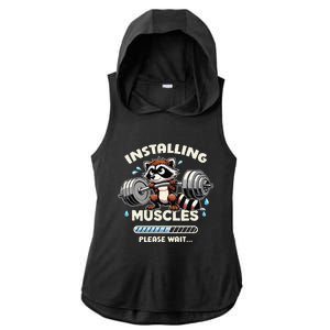 Installing Muscle Please Wait Ladies PosiCharge Tri-Blend Wicking Draft Hoodie Tank