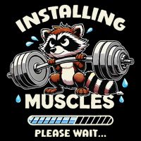 Installing Muscle Please Wait Baby Bodysuit