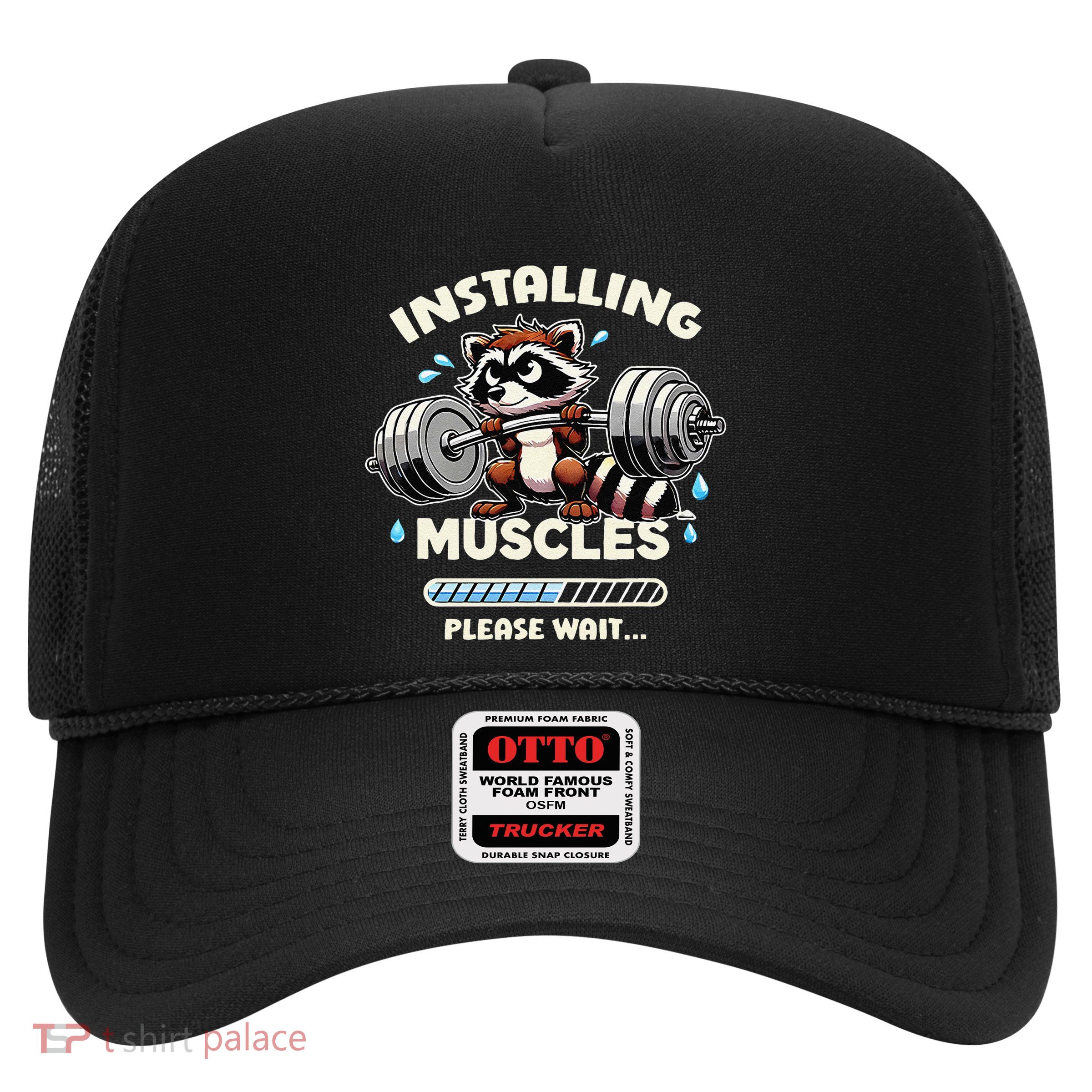 Installing Muscle Please Wait Trucker Hat