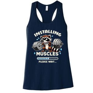 Installing Muscle Please Wait Women's Racerback Tank