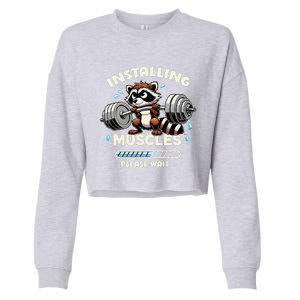 Installing Muscle Please Wait Cropped Pullover Crew