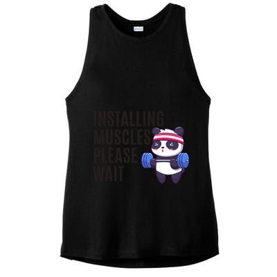 Installing Muscles Please Wait Panda Gym Ladies PosiCharge Tri-Blend Wicking Tank