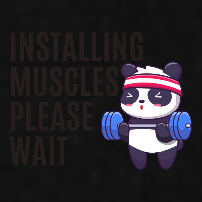 Installing Muscles Please Wait Panda Gym Ladies PosiCharge Tri-Blend Wicking Tank