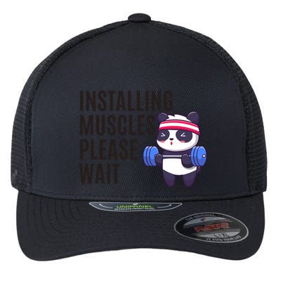 Installing Muscles Please Wait Panda Gym Flexfit Unipanel Trucker Cap
