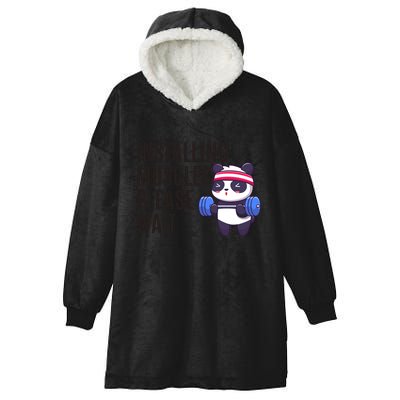 Installing Muscles Please Wait Panda Gym Hooded Wearable Blanket