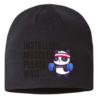 Installing Muscles Please Wait Panda Gym Sustainable Beanie