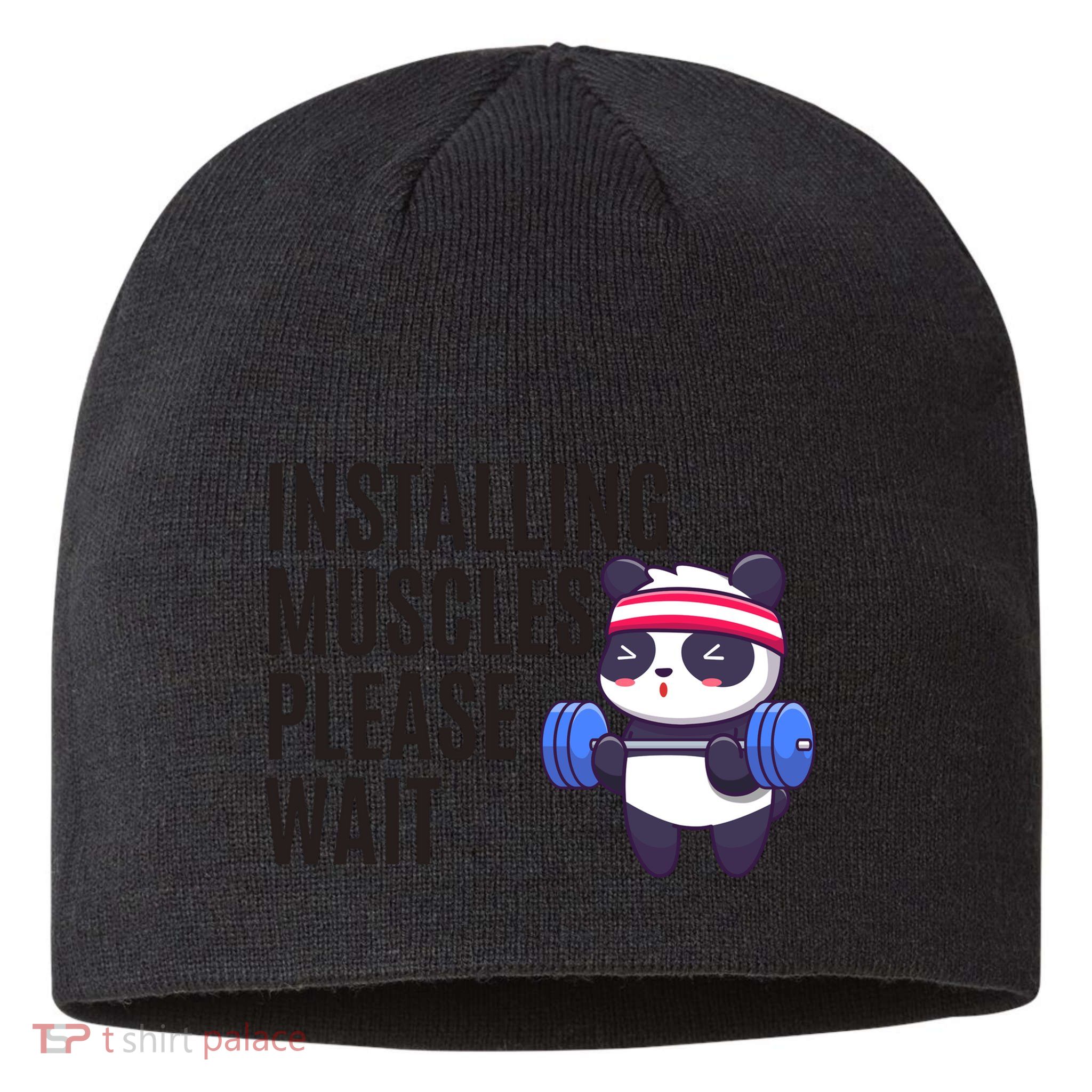 Installing Muscles Please Wait Panda Gym Sustainable Beanie