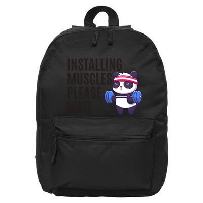 Installing Muscles Please Wait Panda Gym 16 in Basic Backpack