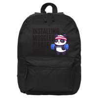 Installing Muscles Please Wait Panda Gym 16 in Basic Backpack
