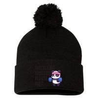 Installing Muscles Please Wait Panda Gym Pom Pom 12in Knit Beanie