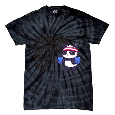 Installing Muscles Please Wait Panda Gym Tie-Dye T-Shirt