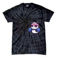 Installing Muscles Please Wait Panda Gym Tie-Dye T-Shirt