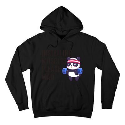 Installing Muscles Please Wait Panda Gym Tall Hoodie
