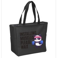 Installing Muscles Please Wait Panda Gym Zip Tote Bag