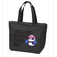 Installing Muscles Please Wait Panda Gym Zip Tote Bag