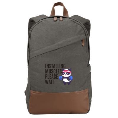 Installing Muscles Please Wait Panda Gym Cotton Canvas Backpack