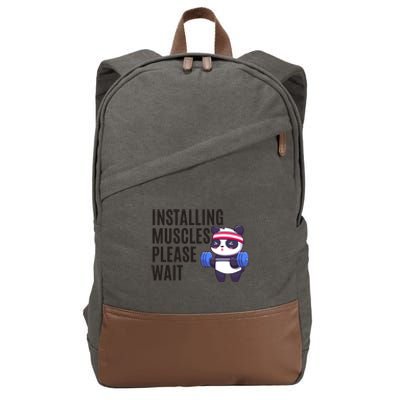 Installing Muscles Please Wait Panda Gym Cotton Canvas Backpack