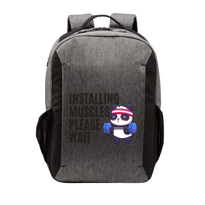 Installing Muscles Please Wait Panda Gym Vector Backpack