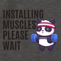 Installing Muscles Please Wait Panda Gym Vector Backpack