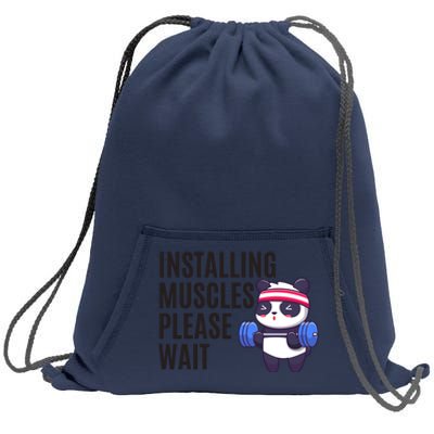 Installing Muscles Please Wait Panda Gym Sweatshirt Cinch Pack Bag