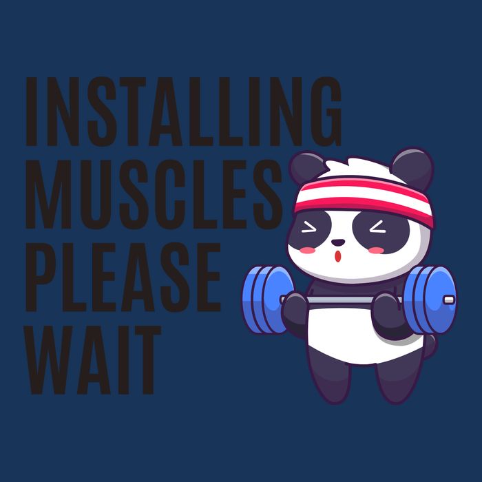 Installing Muscles Please Wait Panda Gym Infant Baby Jersey Bodysuit