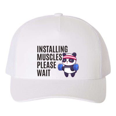 Installing Muscles Please Wait Panda Gym Yupoong Adult 5-Panel Trucker Hat