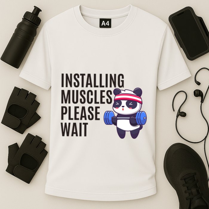 Installing Muscles Please Wait Panda Gym Performance Shirt