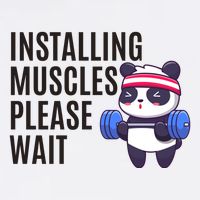 Installing Muscles Please Wait Panda Gym Performance Shirt