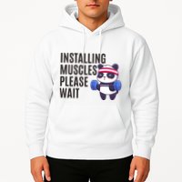 Installing Muscles Please Wait Panda Gym Hoodie