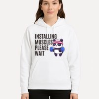 Installing Muscles Please Wait Panda Gym Hoodie