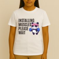 Installing Muscles Please Wait Panda Gym T-Shirt