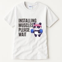 Installing Muscles Please Wait Panda Gym Tall T-Shirt