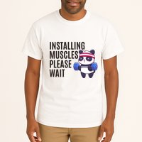 Installing Muscles Please Wait Panda Gym Tall T-Shirt