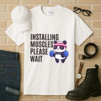 Installing Muscles Please Wait Panda Gym Tall T-Shirt