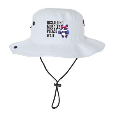 Installing Muscles Please Wait Panda Gym Bucket Hat