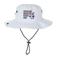 Installing Muscles Please Wait Panda Gym Bucket Hat
