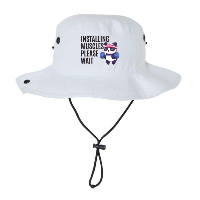 Installing Muscles Please Wait Panda Gym Bucket Hat