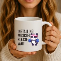 Installing Muscles Please Wait Panda Gym Mug
