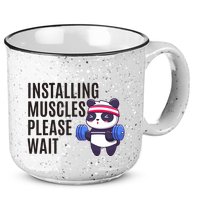 Installing Muscles Please Wait Panda Gym 15oz Campfire Ceramic Mug