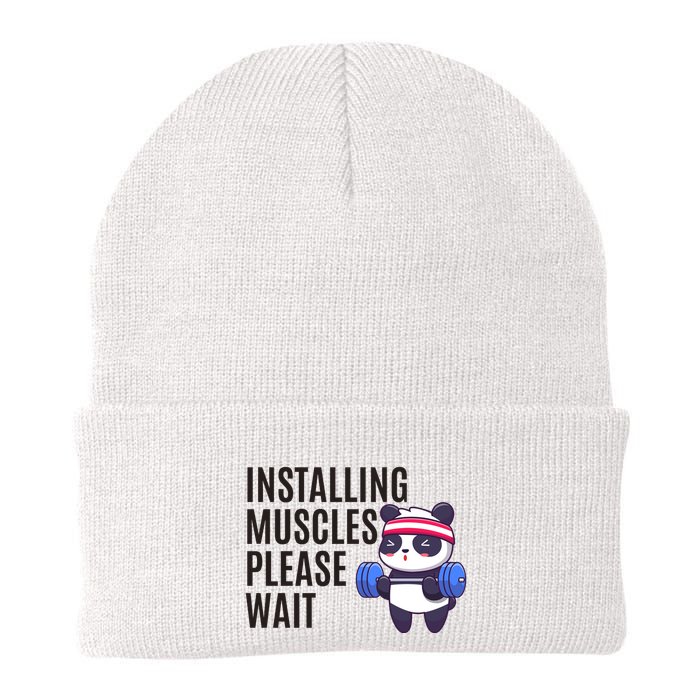 Installing Muscles Please Wait Panda Gym Beanie