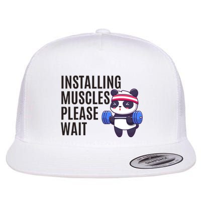 Installing Muscles Please Wait Panda Gym Flatbill Hat