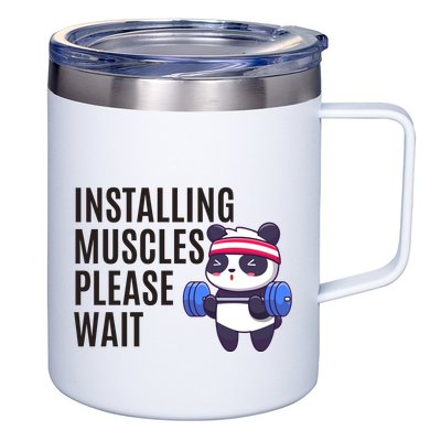 Installing Muscles Please Wait Panda Gym 12oz Stainless Steel Coffee Mug